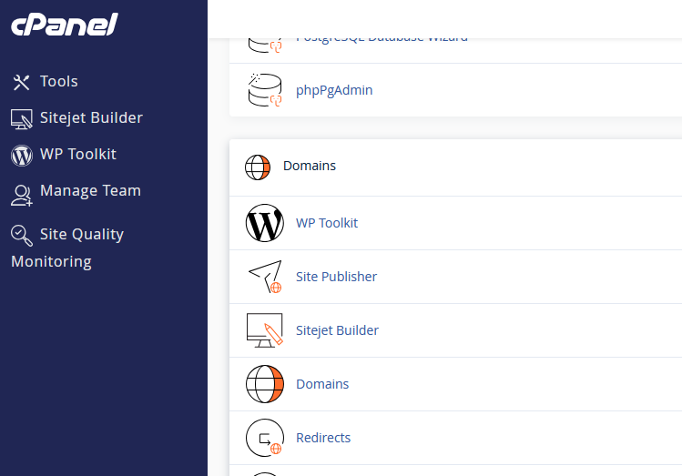 cPanel Dashboard